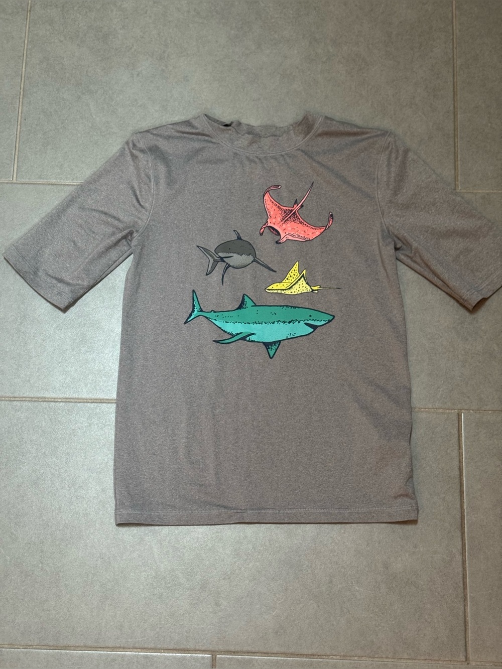 Cat & Jack Heather Gray Tee with White Logo